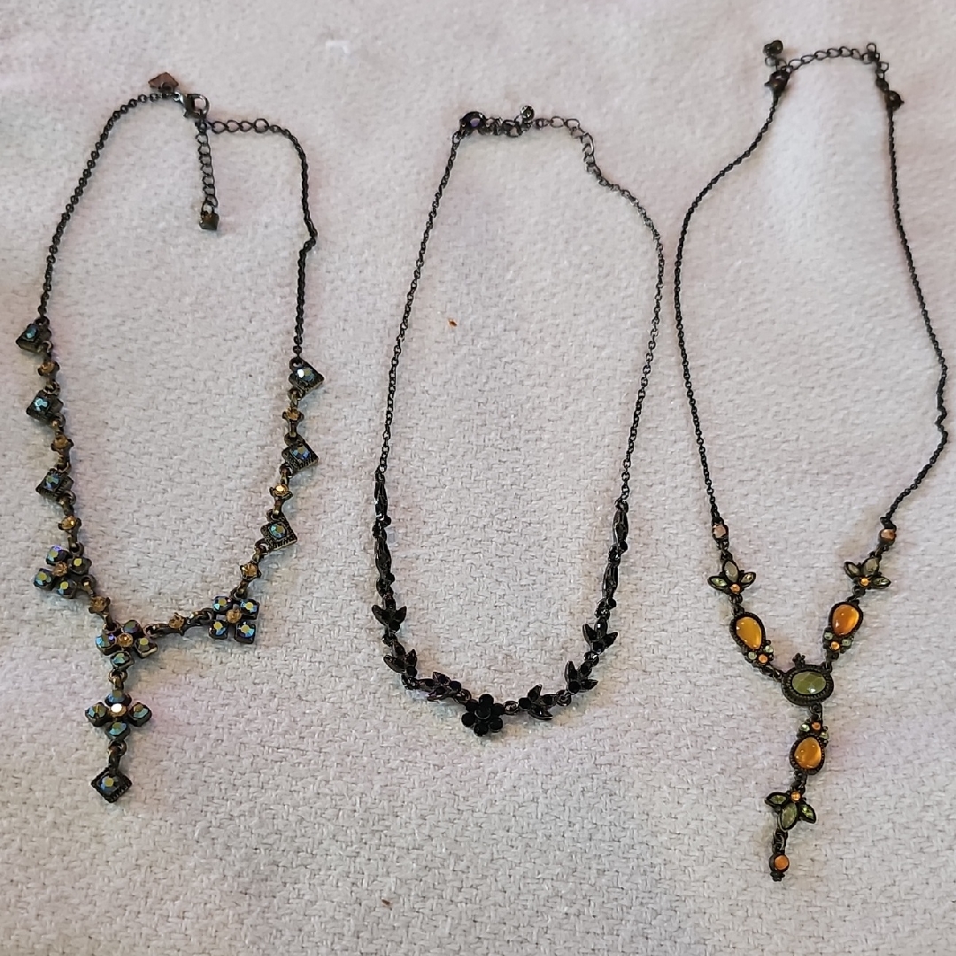 Cookie Lee Black And Gold Necklace Trio 60$
